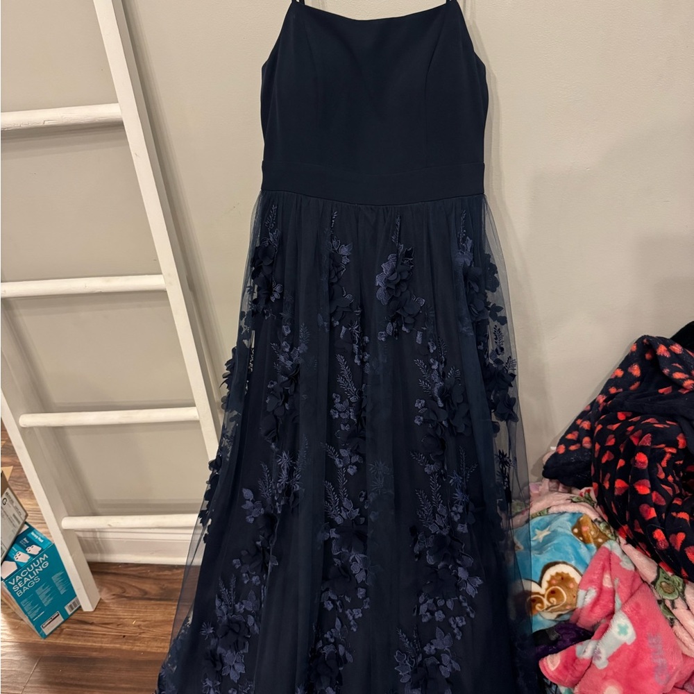 Trixxi Dark Blue Floral Maxi Skirt